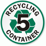 Recycling Container Number 5 Label